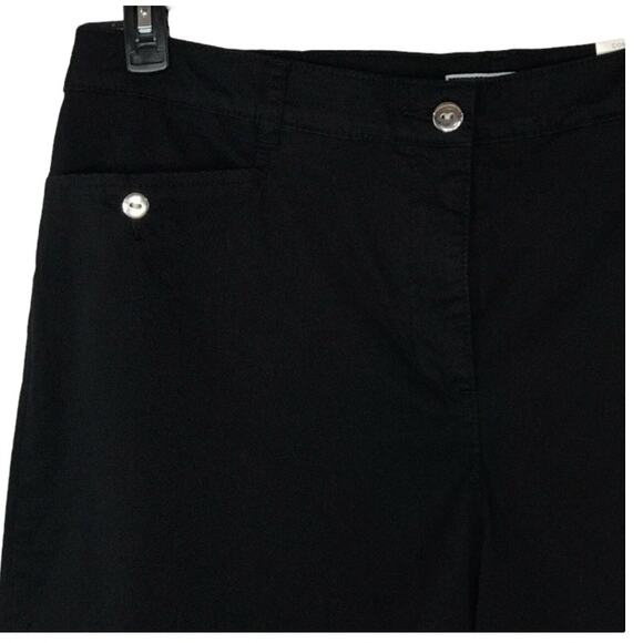 Karen Scott SZ 6 Capris Comfort Waist Zip-Fly Pockets Stretch Mid-Rise Black New - Picture 2 of 10